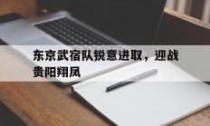 开云体育在线-东京武宿队锐意进取，迎战贵阳翔凤的简单介绍